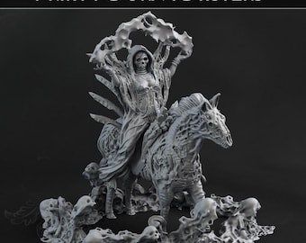 Necromancer and Undead horse miniature | Fantasy | Grimdark | DnD | resin mini Print your Monster
