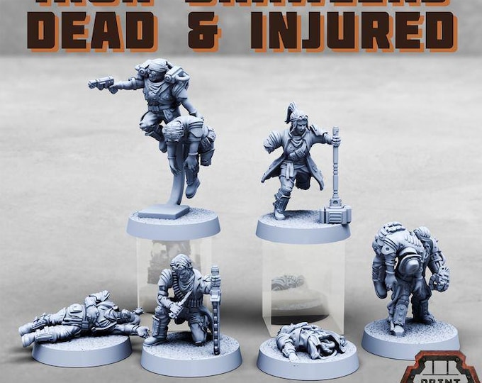 Iron Brawlers - Dead and Injured - Print Minis - Tabletop Wargaming for Grimdark | Alternative  | OPR Sci-Fi mini