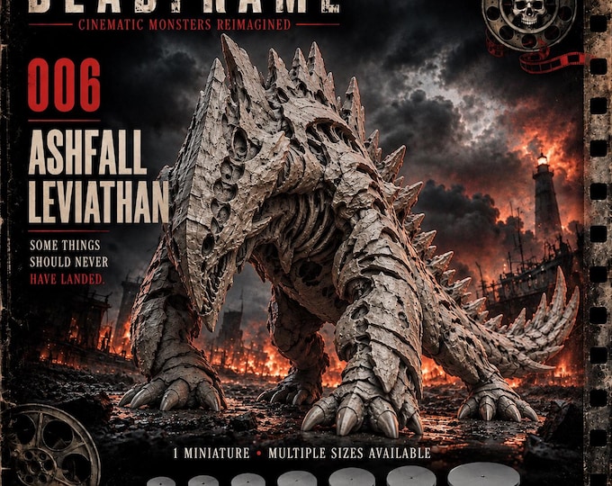 Ashfall Leviathan | 32–120mm Oval Cinematic Horror Monster | DEADFRAME 006 HGM Exclusive Resin Miniature