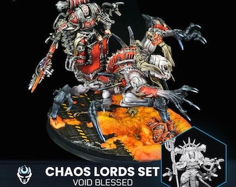 Chaos Unbroken - Lords set mounted and on foot Multipart Set - WildMesh - Miniatures SCI FI - OPR - Grimdark - mini