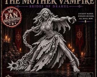Mother Vampire Miniature | Gothic Vampire Queen | Dark Fantasy Horror Resin Model | 32mm 40mm 50mm 60mm 80mm 100mm 120mm HGM Exclusive