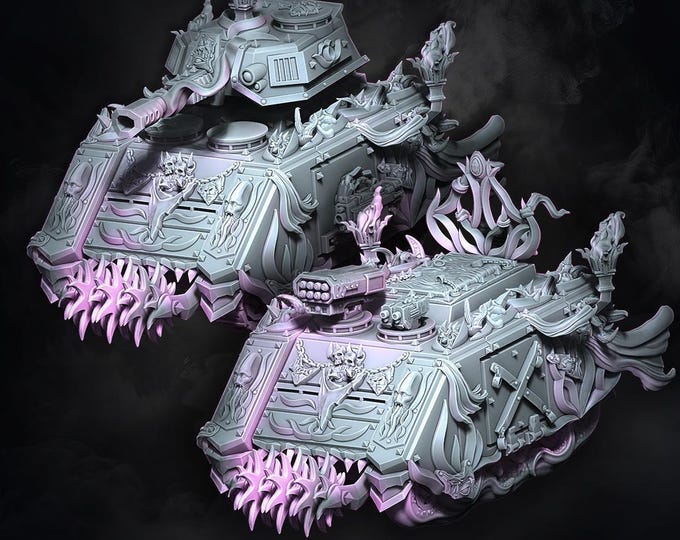 Chaos Battle / Transporter Tank Miniature - Chaos Of Excess - Wildmesh Wildmesh Tabletop Wargaming for Grimdark Alternative OPR