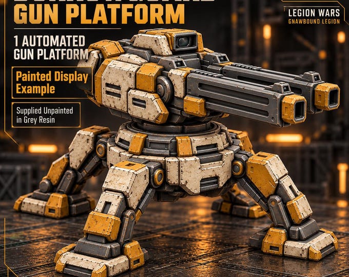 Gnawbound Burrowguard Gun Platform | 55mm Sci-Fi Automated Turret Resin Miniature | HGM Original