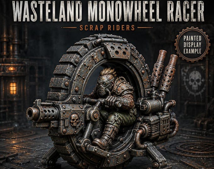 Wasteland Monowheel Racer | Scrap Riders | HGM Exclusive 32mm Resin Sci-Fi Vehicle