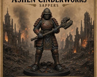 Ashen Cinderworks Sappers | Individual Poses, Full 5 or Double 10 Resin Sci-Fi Samurai Engineers | HGM