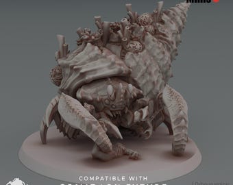 Necrophage Crab Miniature – Oshounaminis Grimdark Wargaming Proxy (120/92mm Base)