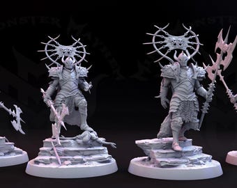 Carapace Death Knights - Fantasy Miniature  - Mini Monster Mayhem - Tabletop Wargaming for Grimdark OPR Sci-Fi & Fantasy Resin Mini