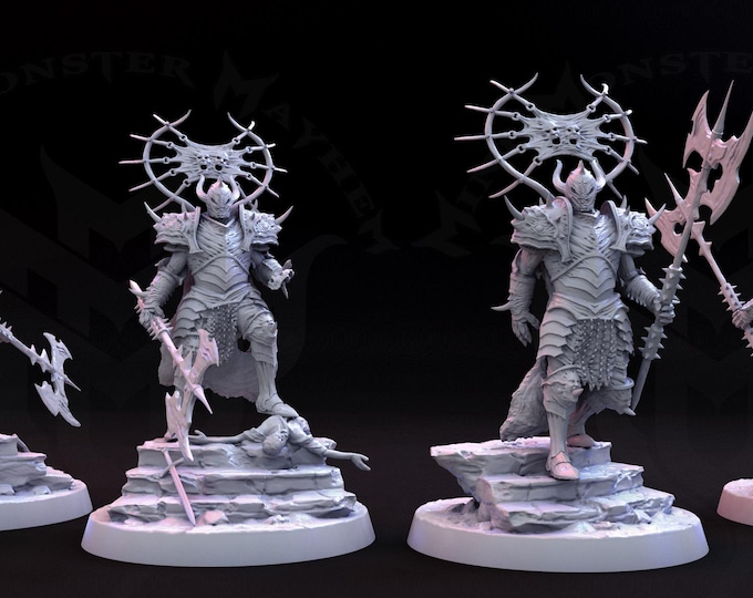Carapace Death Knights - Fantasy Miniature  - Mini Monster Mayhem - Tabletop Wargaming for Grimdark OPR Sci-Fi & Fantasy Resin Mini
