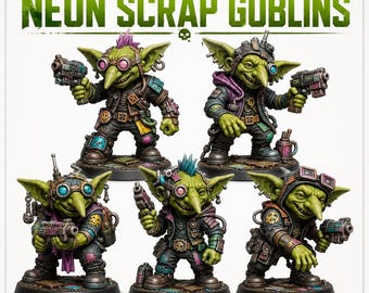 Goblin Neon Scrap Goblins - Charity Miniature Series - HighlandGamingMinis Tabletop Wargaming sci-fi Grimdark