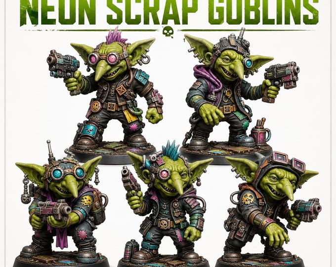 Goblin Neon Scrap Goblins - Charity Miniature Series - HighlandGamingMinis Tabletop Wargaming sci-fi Grimdark