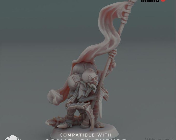 Standard Bearer  - Crab Cult - Tabletop wargaming miniature for Grimdark | OPR | Sci-fi | Alien Bug Proxy | 3D printed model