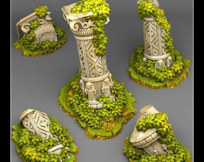 Ancient Ruins - Fantastic Plants & Rocks - Fantasy Terrain Set