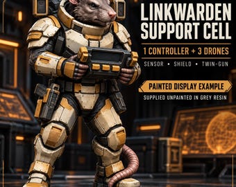 Gnawbound Linkwarden Support Cell | Choose Controller, Drone or Full Unit of 4 | Sci-Fi Rat Resin Miniatures | HGM Original