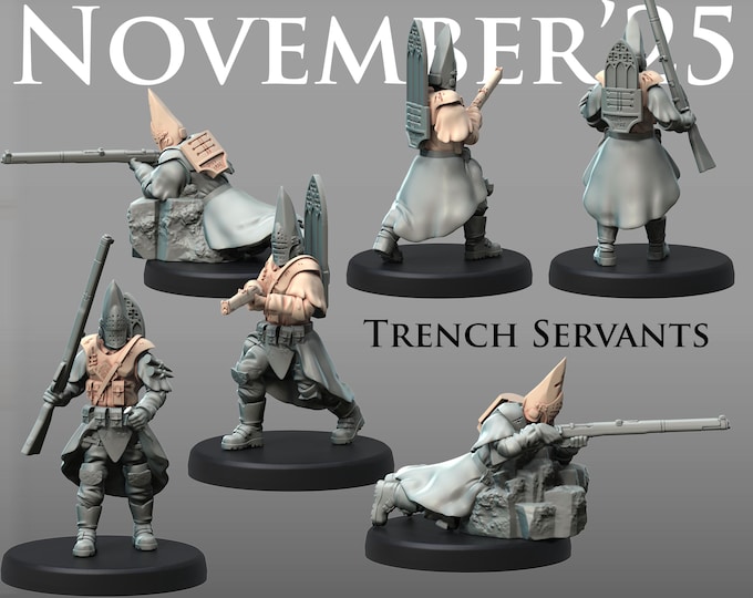 Trench Servants - Printerra Studios - Tabletop Wargaming Miniature for Grimdark | OPR | Sci-fi