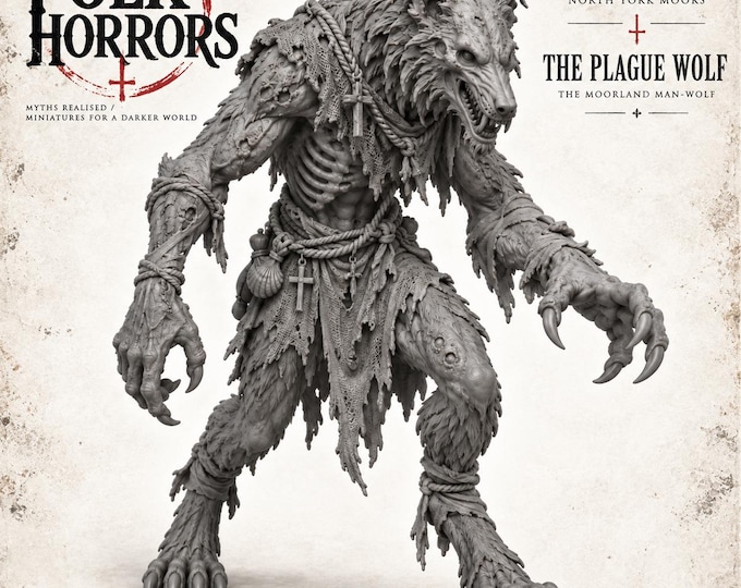 Moorland Man-Wolf | British Folk Horror Resin Monster | 32mm to 60mm Sizes | HGM Exclusive