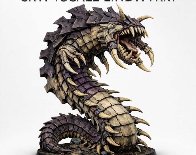 Cryptscale Lindwyrm Miniature – Highland Gaming Minis Exclusive Sci-Fi Wargaming Model