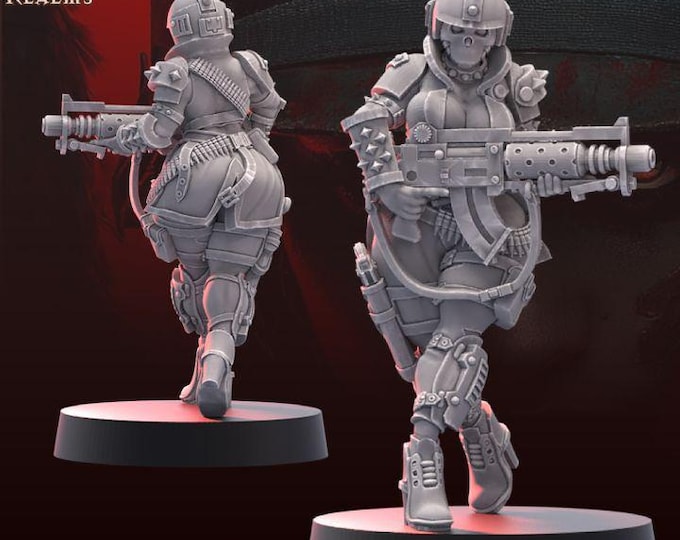 Traitor Guard Pinup Sergeant with Rifle - Across the Realms - Tabletop Wargaming for Grimdark | Alternative  | OPR Sci-Fi mini