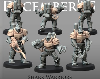 Shark Warriors - Printerra Studios - Sci-Fi Grimdark - Resin Miniature