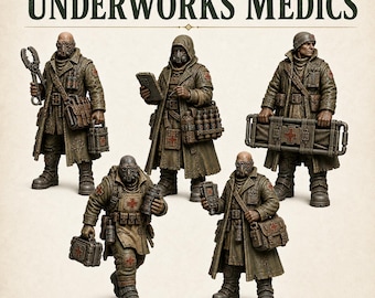 UnderWorks Medics – Hive NPC Characters - Highland Gaming Minis Exclusive Sci-Fi Resin Monster - DnD