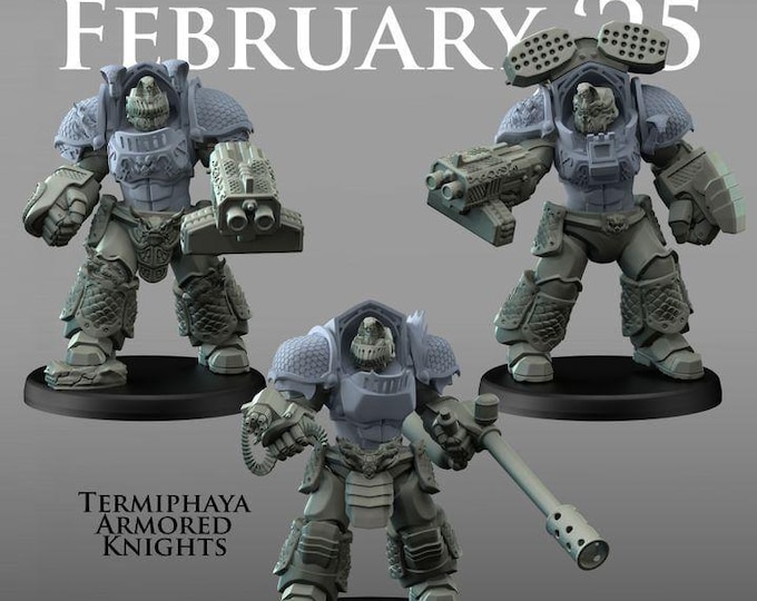 Termiphaya Armored Knights  - Alphaya - Printerra Studios - Tabletop Wargaming Miniature for Grimdark | OPR | Sci-fi