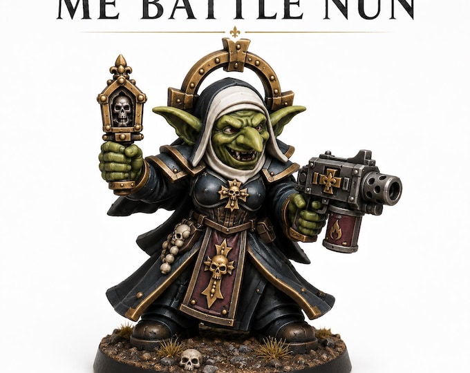 Me Not Gobbo Battle Nun | 32mm Sci-Fi Goblin Charity Resin Miniature | HGM Exclusive