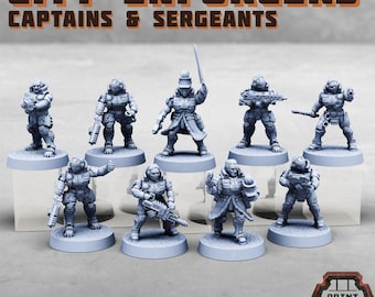 City Enforcers Captains and Sergeants - Print Minis Licensed Resin Sci-Fi Unit