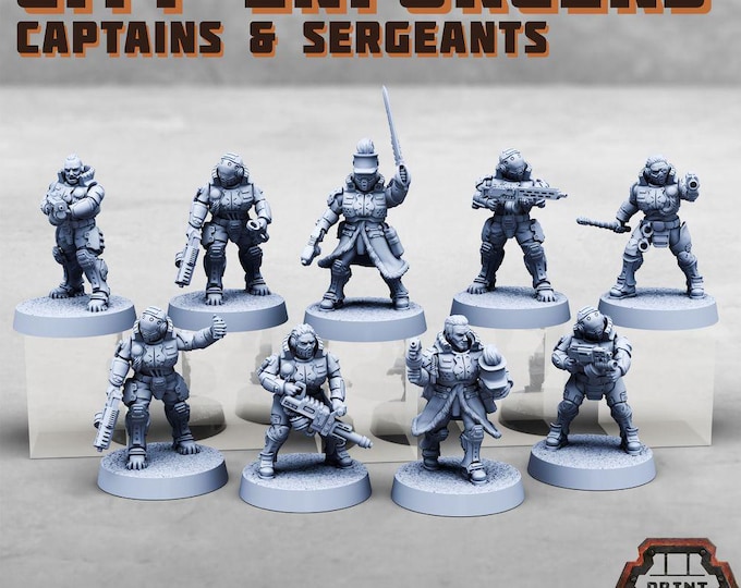 City Enforcers Captains and Sergeants - Print Minis Licensed Resin Sci-Fi Unit