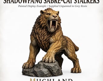 Shadowfang Sabre-Cat Stalkers  – Monsters and Fantasy Figures - Highland Gaming Minis Exclusive Sci-Fi Resin Monster - DnD