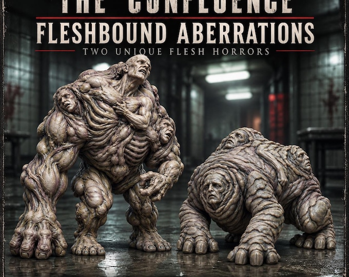 Fleshbound Aberrations | The Confluence | 2 Flesh Horror Resin Miniatures | Mutant Monster Pair