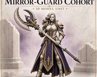 Marble Legion Mirror-Guard Cohort | 10 Elite Sci-Fi Guardian Miniatures | HGM Exclusive Physical Resin Unit