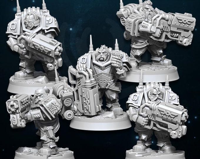 Space Dwarfs Prospectors - WildMesh - Sci-Fi Grimdark Squad Miniatures