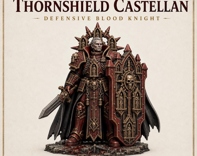Thornshield Castellan - Red Vow HGM Exclusive Gothic Fantasy Resin Character Miniature  - Red Vow - Blood Legion HGM Exclusive