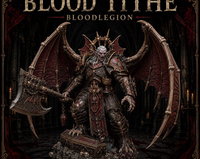 Blood Tithe Vampiric Greater Demon – 140mm Gothic Resin Boss Miniature – HGM Exclusive