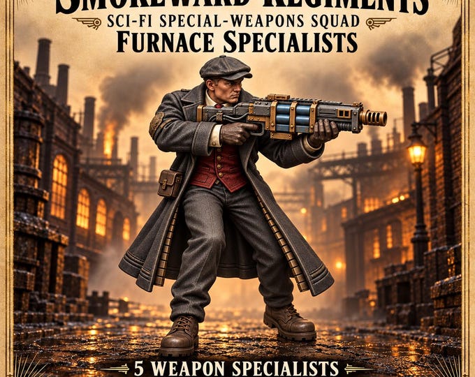 Smokeward Furnace Specialists | Choose 1 of 5 or Full Weapon Squad | 32mm Sci-Fi Resin Miniatures | HGM Exclusive