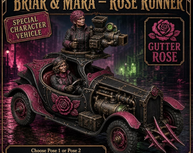 Briar & Mara Rose Runner Vehicle | Gutter Rose Legends of Crime | 2 Designs