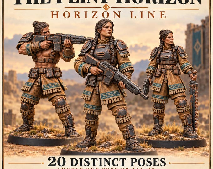 The Flint Horizon Horizon Line | Choose 1 of 20 or Complete Unit | 32mm Sci-Fi Resin Miniatures | HGM Exclusive