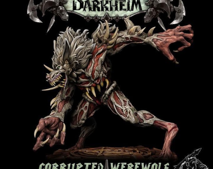 Corrupted Werewolf - Rocket Pig Games - Tabletop Wargaming for Grimdark | OPR Sci-Fi & Fantasy Resin Mini