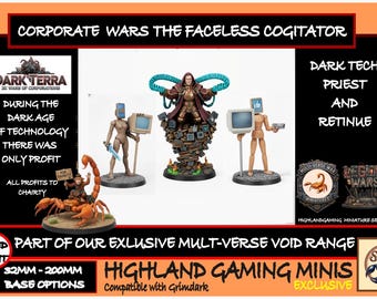 The Faceless Cogitator - Corporate Wars Charity Model - Exclusive Multi-Verse Warp Wars HighlandGamingMinis Tabletop Wargaming Miniature