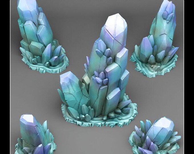 Ice Crystals -  Wargaming Terrain Objectives, Fantastic Plants and Rocks | PathFinder | Mini | Dungeons and Dragons | Fantasy | RPG