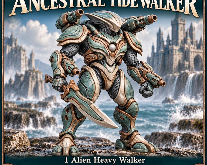 Brineglass Ancestral Tidewalker | Alien Heavy Walker | 60 mm Base Resin Miniature | HGM Exclusive