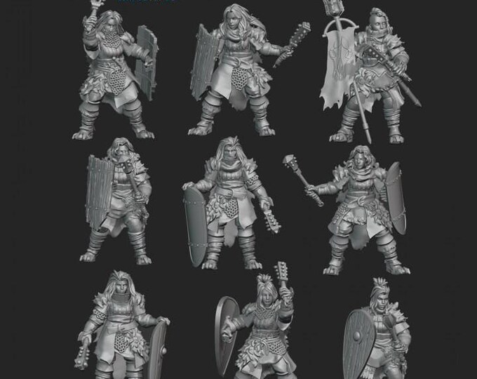 She Bear Veterans - Frigid Miniatures Grimdark Resin Unit
