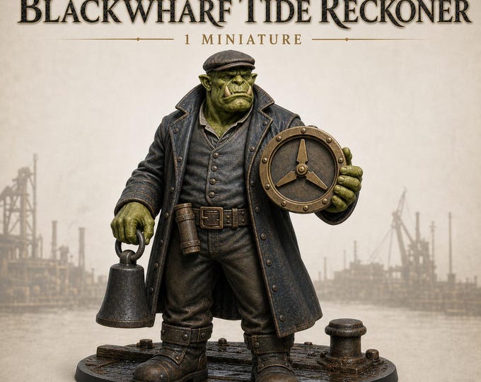 Blackwharf Tide Reckoner | Fantasy Greenskin Navigator | HGM Resin Miniature
