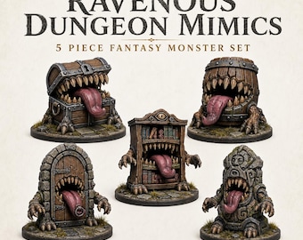 Ravenous Dungeon Mimics –  Monsters and Fantasy Miniatures - Highland Gaming Minis Exclusive - Sci-Fi Resin Monster