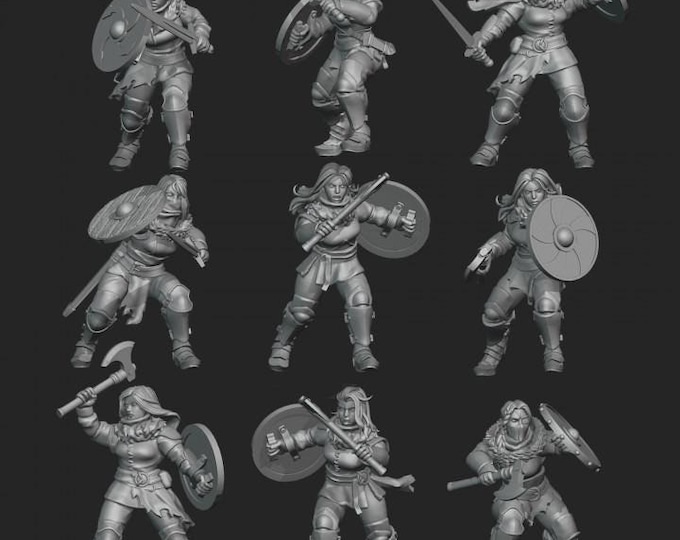 Shield Maidens - Frigid Miniatures - Tabletop Wargaming for Grimdark | Alternative  | OPR Sci-Fi mini