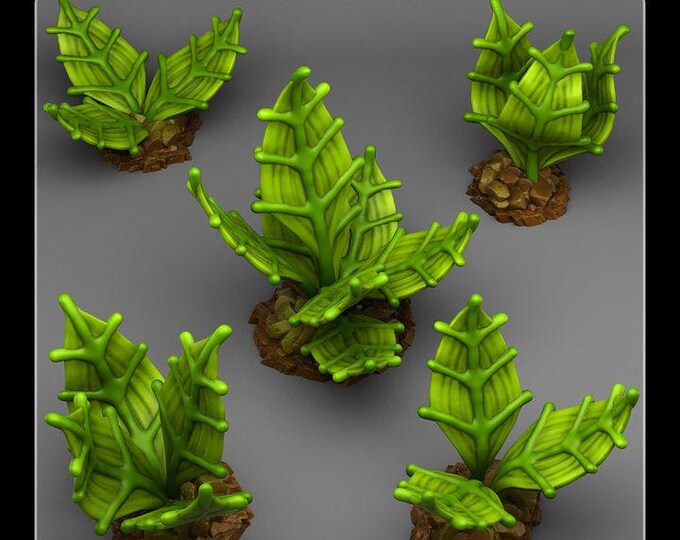 Alien Jungle Plants Wargaming Terrain Objectives | Fantastic Plants and Rocks | PathFinder | Mini | Dungeons and Dragons | Fantasy | RPG