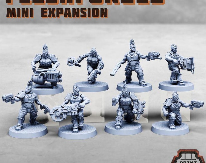 Fleshforged Gang - Mini Expansion - Print Minis - Tabletop Wargaming for Grimdark | Alternative  | OPR Sci-Fi mini