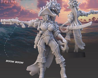 Pirate Captain - Across the Realms - Tabletop Wargaming Miniature for Grimdark | OPR | Sci-fi