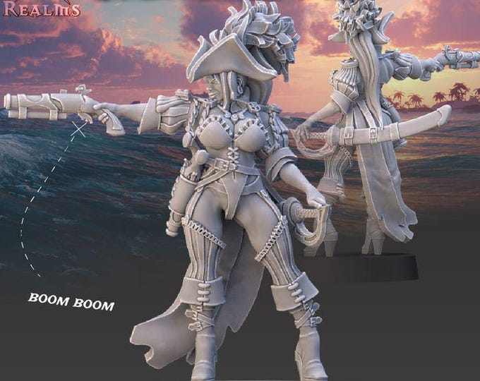 Pirate Captain - Across the Realms - Tabletop Wargaming Miniature for Grimdark | OPR | Sci-fi