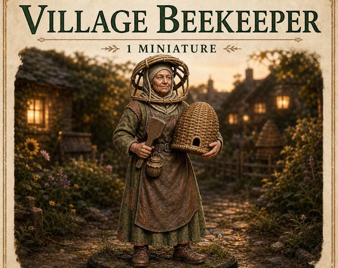 Lowroad Village Beekeeper | Medieval Fantasy NPC | HGM Resin Miniature