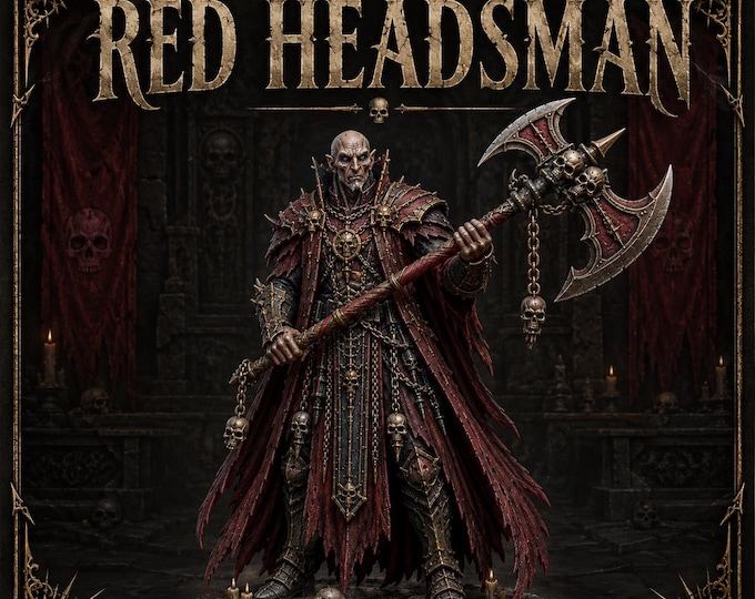 Red Headsman | Vampire Executioner Miniature | Vampire Heavy Powered armour Lord Miniature| - Thirstbound Legion HGM Exclusive